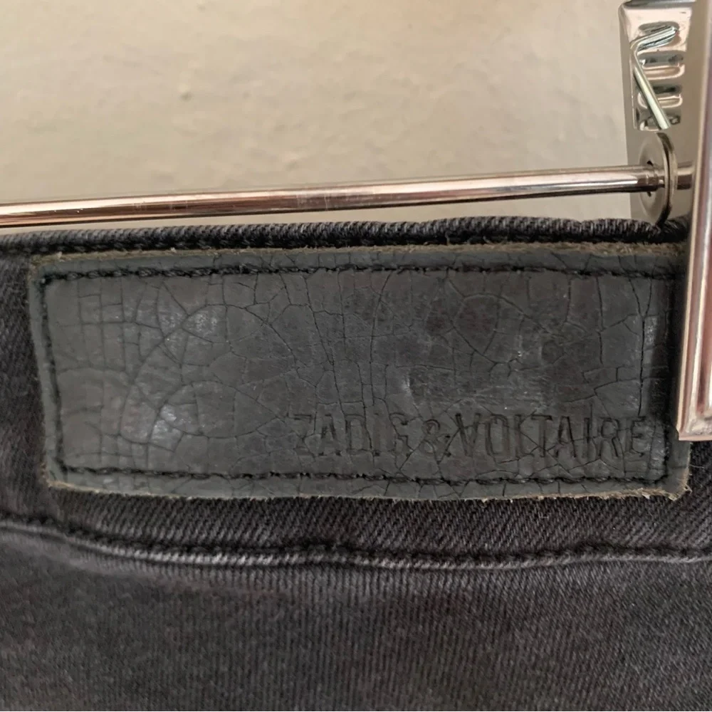 ZADIG & VOLTAIRE Eva Gris Destroy Deluxe Black Skinny Jeans Size 26 - Picture 11 of 16